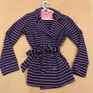 Merona Navy and Pink Striped Jacket